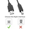 XMHEIRD 6ft USB Cable Laptop PC Data Sync Cord for