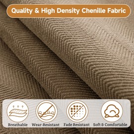 OTOB Chenille Couch Cover for Dogs Washable Non-Slip Sofa Protectors, Pet & Kid-Friendly Dog Couch Seat Covers, Furniture Protector Fits All Sofas Styles, All Seasons(Milky Coffee, 28"*82")