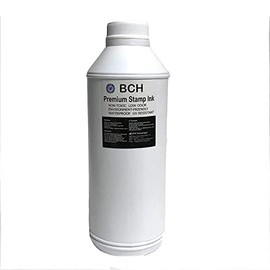 Bulk 1-Liter Stamp Ink Refill for Self-Ink Pads - BCH Premium Grade -33.8 oz (1,000 ml) Ink Per Bottle (Black)