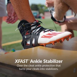 ARYSE XFAST - Cleat Ankle Brace & Stabilizer - Superior Ankle Support for Men and Women. Football, Soccer, Lacrosse, Rugby & More - (X-Large, Black, Single)