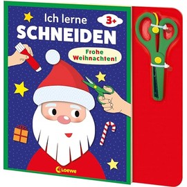 Ich lerne schneiden - Frohe Weihnachten!: Bastelbuch mit kindersicherer Schere für Kinder ab 3 Jahren