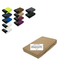 Exclusive home textile terry towelling fitted sheet premium brand., sand, 140 - 160 x 200 cm