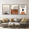 Houmury Framed Set of 3 Boho Wall Art, Mid Century
