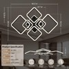 Modern Ceiling Light, 40.2'' LED Dimmable Acrylic Square 6+1 Rings