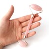 Gold Stone Rose Quartz Face Roller, Double Head, Massage, Natural