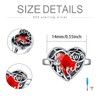 AOBOCO 925 Sterling Silver Rose Heart Cremation Ring Holds Loved