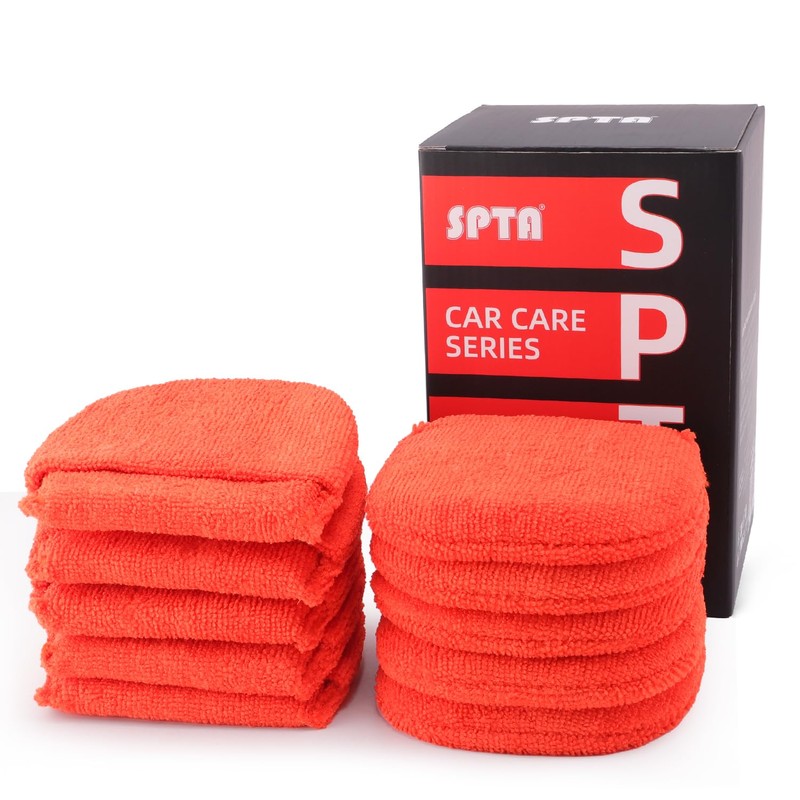 Microfiber applicator pad, Microfiber Sponge, SPTA 10Pcs Ultra-Soft Microfiber Wax