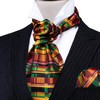 Barry.Wang Ascot for Men African Kente Stripe Tie Set Cravat