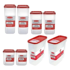Rubbermaid Modular Pantry Canister Premium Food Storage Containers with Lids, Dishwasher Safe, BPA Free 8 Pack total (21 Cup, 18 Cup, 16 Cup, 10 Cup)