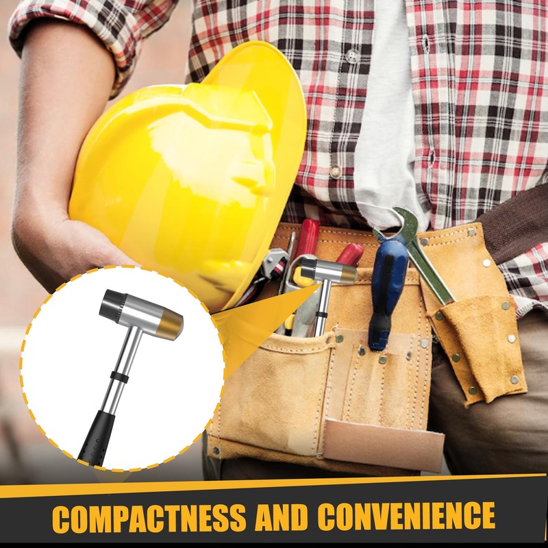 Marketty Nylon and brass multifunctional hammer, 4 interchangeable tips, 25mm