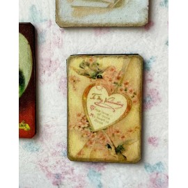 The Happy Little Home Miniature Dollhouse antique VALENTINE 1:12  home sign shabby chic sign PINK lace