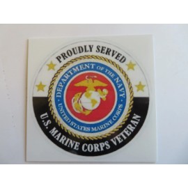 U.S. MARINE CORPS VETERAN, PROUDLY SERVED, DEPT OF THE NAVY, 4 x 3/4, Magnet