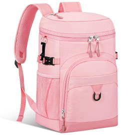 Cooler Backpack, 22L Waterproof Soft Backpack Coolers Leak Proof Beach Backpack Insulated Picnic Lunch Bag for Fishing Camping,Beach,Hiking,Travel- Pink