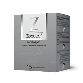 Zocular Zocuwipe Eyelid Wipes with Natural Okra Complex – Gentle Eyelid Cleansing & Moisturizing Pads – 40 Count