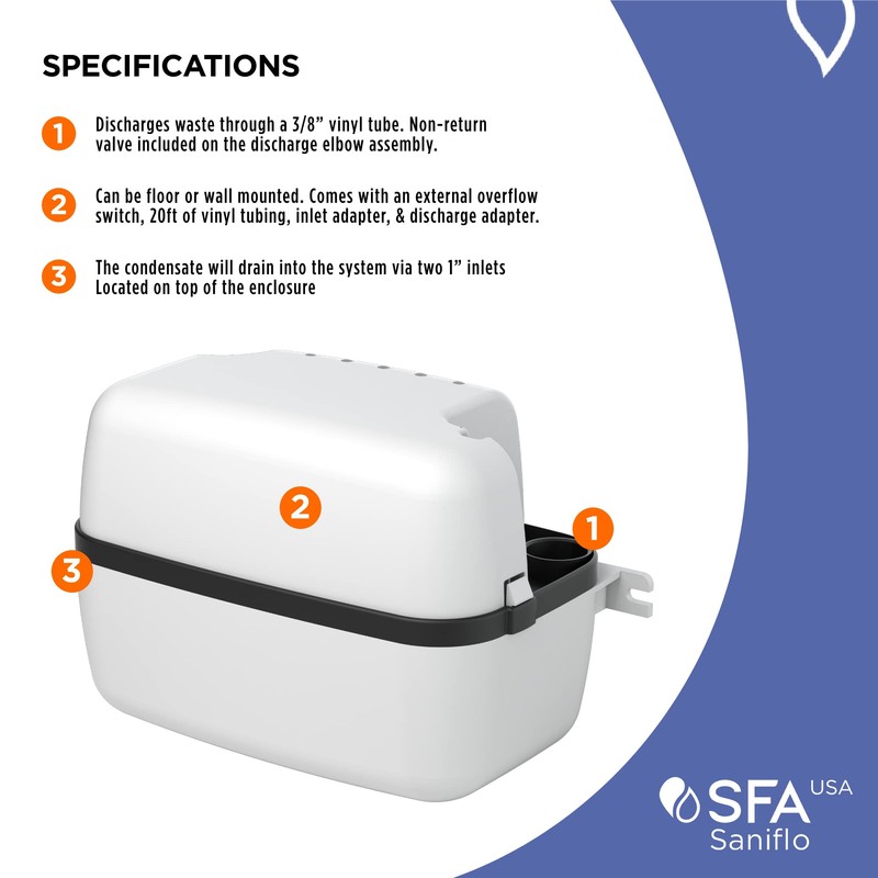 SFA SANIFLO - Sanicondens - Condensate Pump - Easy Installation