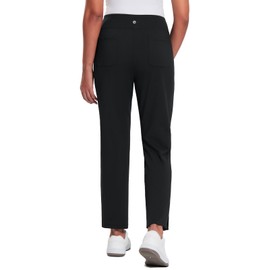 BALEAF Winter Pants for Women Fleece Lined Travel Pants Waterproof Stretch Thermal Cold Weather Gear Pockets Work Golf Casual Black L