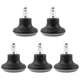 5 Pack Bell Glides Replacement, Chair Feet Low Profile Wheel Stopper, Office Chair Feet Swivel Caster Wheels to Fixed Stationary Castors, Fit 7/16" × 7/8" Chair Stem