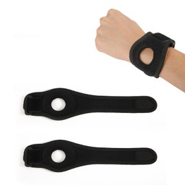 KINBOM 2pcs Bullseye Brace Wrist Band, Adjustable Wrist Brace for TFCC Tears Black Wrist Widget for Wrist Support and Ulnar Sided Wrist(S, M)