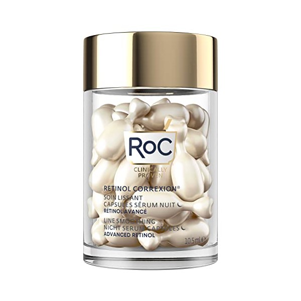 RoC - Retinol Correxion Line Smoothing Night Serum Capsules - Daily Anti-Aging Skin Care Treatment - Firming Moisturiser - 30-Piece