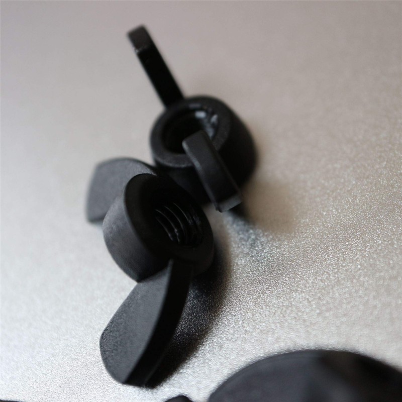 20 x Black Acrylic M6 Wing Nuts Plastic Screws