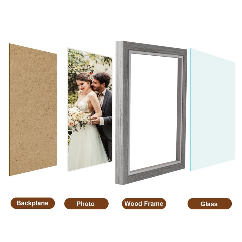 TESSTSY Double Picture Frame, Foldable 2 Photos, 13 x 18