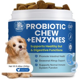 Pet Intestinal Probiotics for Dogs & Cats – 10 Billion CFU with Prebiotics, Dandelion Root & Vitamins – Gut Health & Immune Support – 60 Servings