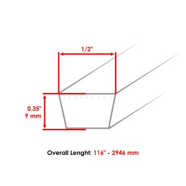 Caltric 793828X 793828 Deck Belt For Hustler 36" Mini FasTrak Sport / 42" Raptor Limited