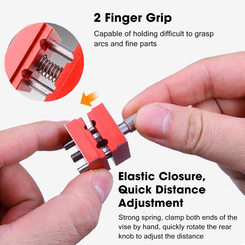 Small Vise with Strong Spring Alloy Steel Adjustable Miniature Bench