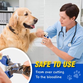 Kemowi 3 PCS Dog Nail Clippers, Safe Stainless Steel Professional Pet Nail Clipper, Nail File and Bath Brush for Large, Medium, Small Breed of Dog Cat with Safety Lock and Guard to Avoid Over Cutting