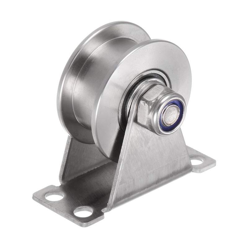 sourcing map 1 x H-groove castor, 1.89 inches, 201 stainless