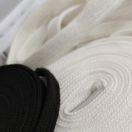 [NODC] Vintage Cotton Shoelaces 120cm 140cm 160cm Vintage Cotton Flat Laces, cream