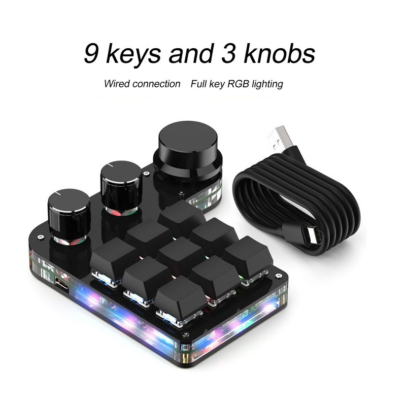 USB Mini Macro Mechanical Gaming Keyboard Programmable 9 Keys 3