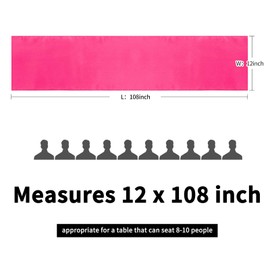 15 Pack Satin Table Runners 12 x 108 Inch Long Hot Pink Table Runners for Rectangle Round Tables,Smooth Satin Table Runner for Wedding,Birthday Party Banquets Graduation Engagements Decoration