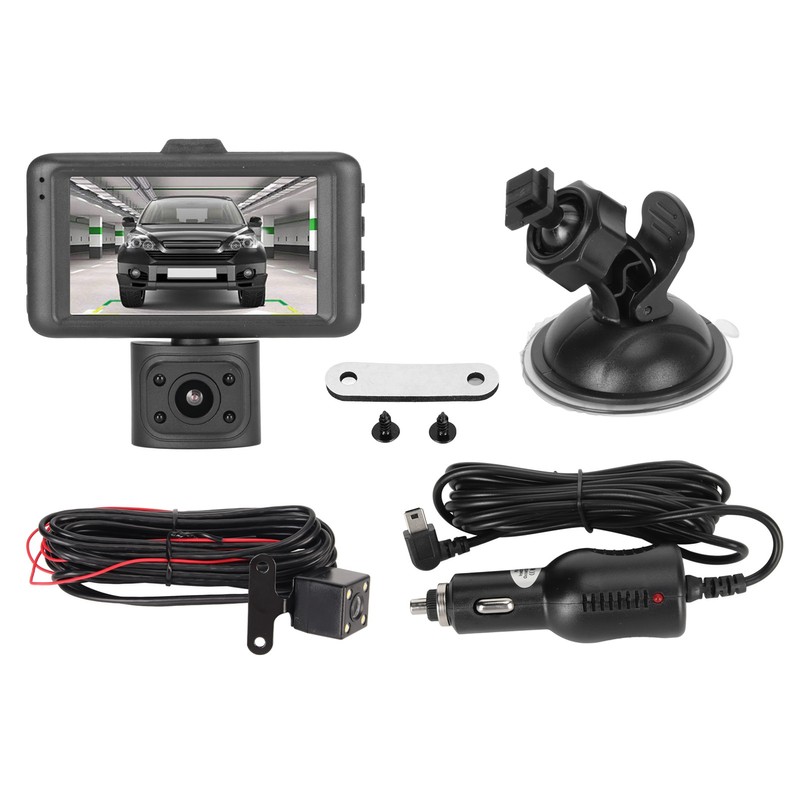 3 Channel Dash Cam 3 Lens Front Inside Rear 1080P