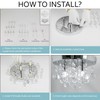 TISLYCO Modern Raindrop Crystal Chandelier, 3 Lights Flush Mount Ceiling