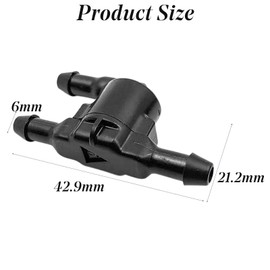 Windshield Washer Valve Non Return Check OE 8532128020 3 Way Car Windscreen Wiper Washer Valve 85321-28020 Compatible with Toyota 4Runner Corolla Highlander Crown Camry RAV4 Vehicle Black 1pcs