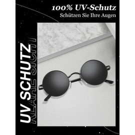 ANYLUV Sunglasses Men's Polarised Round Sunglasses Men Women Classic with UV Protection, 01 Black/Grey