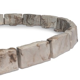 EasyFlex No-Dig Landscape Edging with Anchoring Spikes, 2.7 in. Tall Decorative Stone-Look Garden Border, 90 Foot Kit, Brown (3602B-90C)