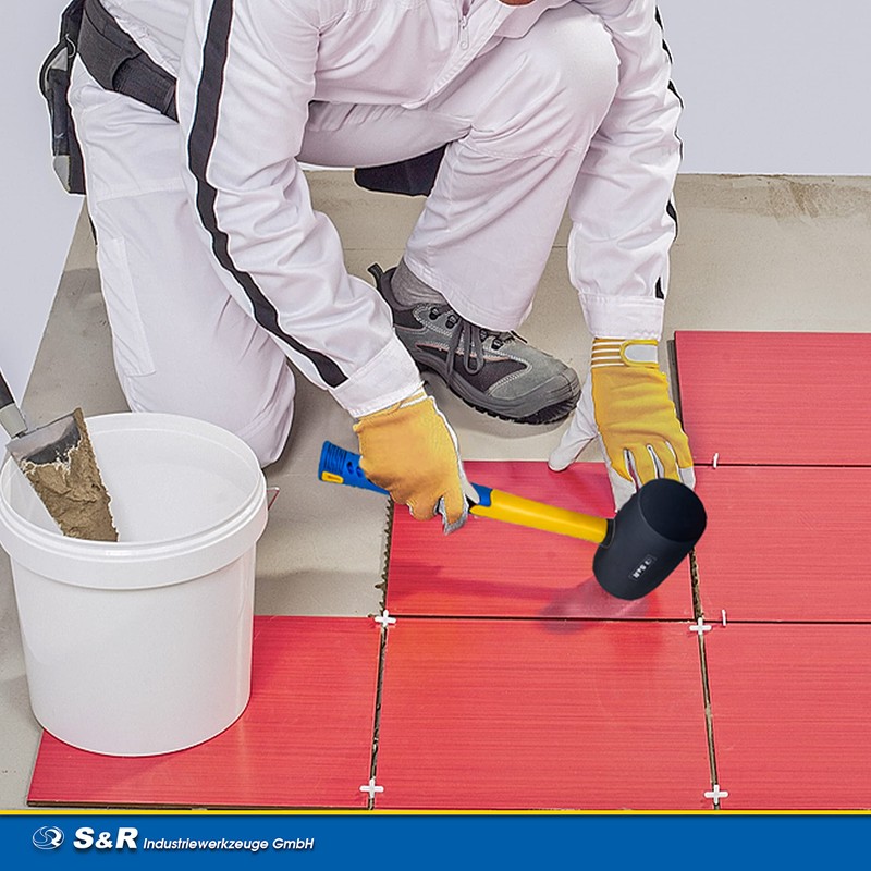 S&R Rubber Mallet Black 55 mm 450 g with Ergonomic