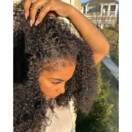 Kinky Curly Edges 180% Density 13x6 Kinky Curly Wig Human Hair (18inch)