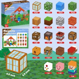 Magnetic Blocks - 100PCS Magnetic Building Blocks Cubes, Magnet Toys for Kids Age 3+, Toy Building Set for Kids, Magnets Stacking Construction Toys Birthday Gifts for Boys Girls Age 4-8, 8-12