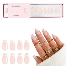 KIARA SKY Kiara Sky XPRESS PRO 100% Acrylic Press On Nails - Instant Salon Quality Manicure, Long-Lasting, Easy Application, 30 Pieces Kit, Coffin Short-Modern French