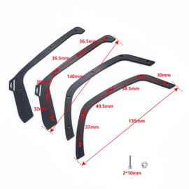 AXspeed RC Stainless Steel Wheel Eyebrow Arch Mud Flaps for 1/10 Axial Scx10-III AXI03007 RC Crawler Car