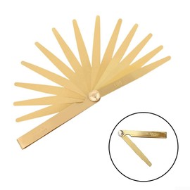 13 In 1 Copper Feeler Gauge, High Precision Metric Thick-ness Feeler Gauge 0.05-1.00 mm 13 Blades Brass Measuring Tool