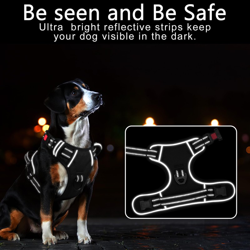 Timos Dog Harness,NO Need Go Over Dogs Head 3 Snap