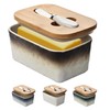 Stone Large Butter Dish with Lid for Countertop,Ceramic Butter Keeper