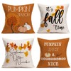 Doitely Fall Saying Quote Pillow Covers Pumpkin Season/It's Fall Time/Pumpkin Spice and Everything Nice Decorative Throw Pillow Cover Cushion Case Home Decor Square 18 x 18 Inch, 4Pack (Fall Quote)