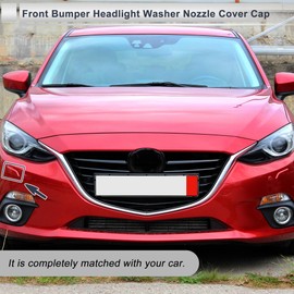 RATCHROLL Front Right Side Bumper Headlight Washer Nozzle Cover Cap for Mazda 3 M3 Axela 2013-2016 Bumper Trim Nozzle Cover No.BKC6518G1 Black 1 Pcs