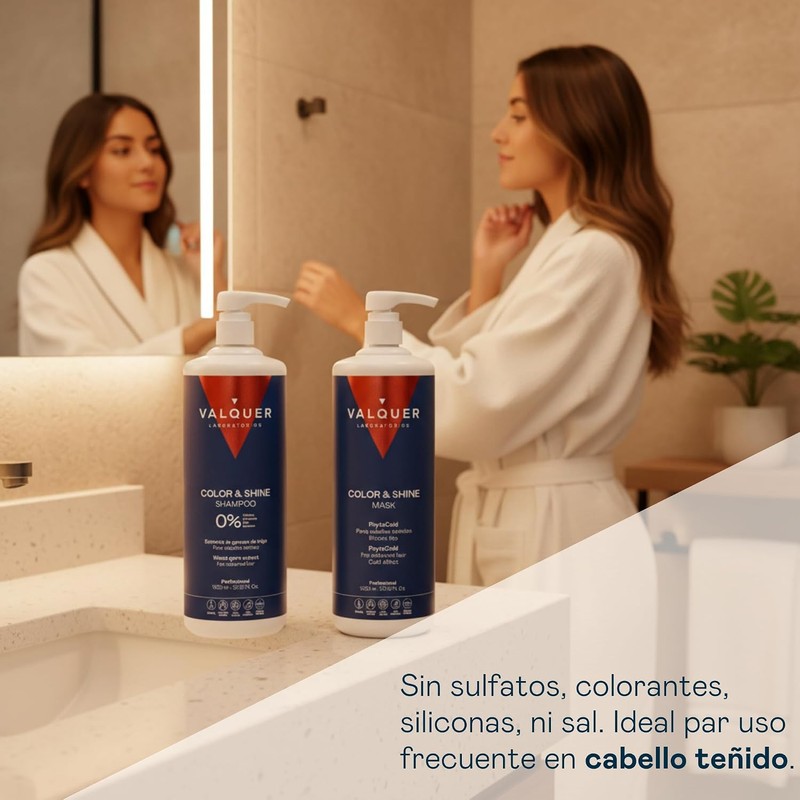Valquer Pack Color y Brillo Shampoo y Mascarilla Efecto Frío