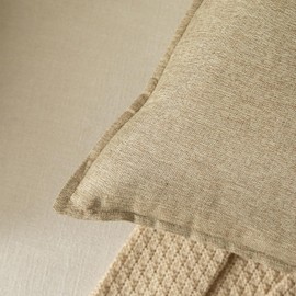 YAERTUN Pack of 2 Decorative Linen Soild Cushion Covers Farmhouse Neutral Throw Pillow Cases for Chair Couch Sofa Bedroom Living Room Home Decor 26 x 26 Inch 65x65 cm Khaki